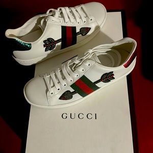 Gucci Women’s Ace embroidered sneakers. Brand new with box and dust bag.